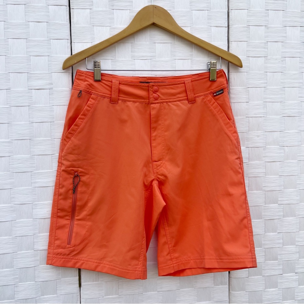 Simms Orange Fishing Mens Shorts